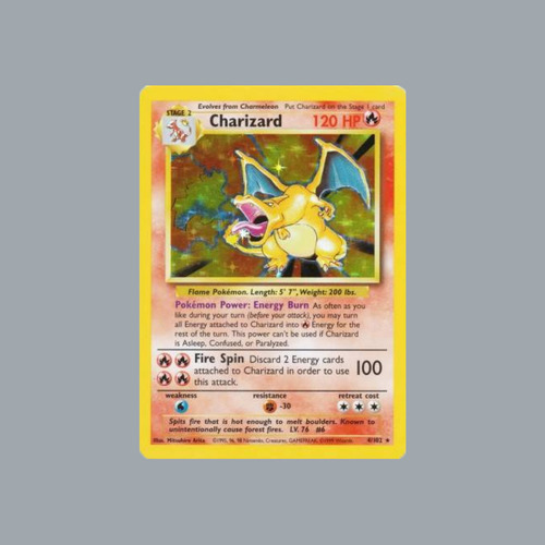 Card Pokémon - Charizard 4/102 Holo Base Set/básica Original