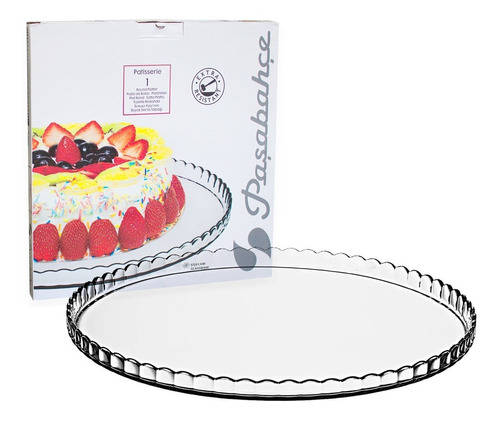 Plato para tartas de postre de cristal Maxi Patisserie