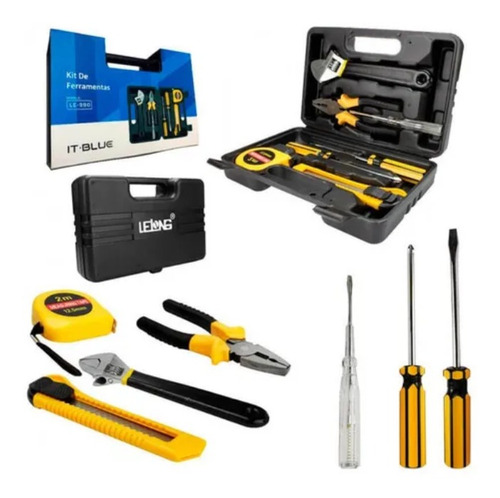 Imagem 1 de 3 de Maleta Kit Jogo Ferramentas 7 Peças Le-990 - Caixa Alça