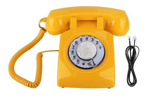 Retro Rotary Dial Vintage Teléfono Fijo