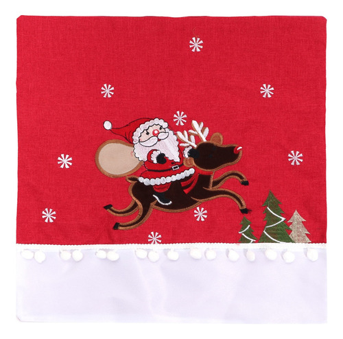 Funda De Almohada Con Estampado Bordado Navideño