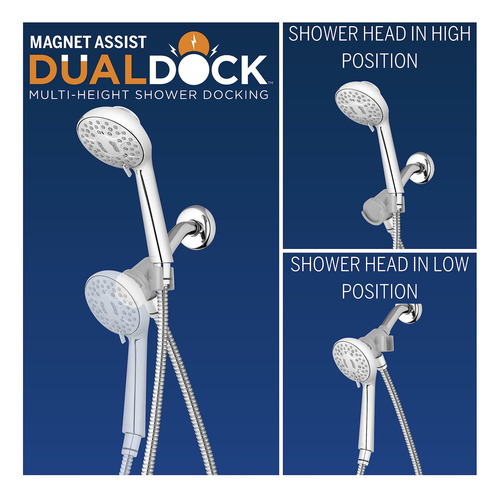Alcachofa De Ducha Waterpik Magnetic Dual Dock Chrome Qmk-75