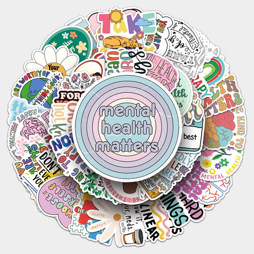 Pegatinas De Vinilo Zcgong Mental Health Matters, 100 Unidad