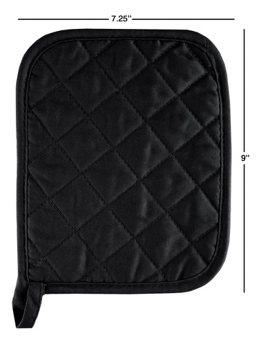 Juego De 2 Soportes Para Ollas Silicona Acolchados Negros
