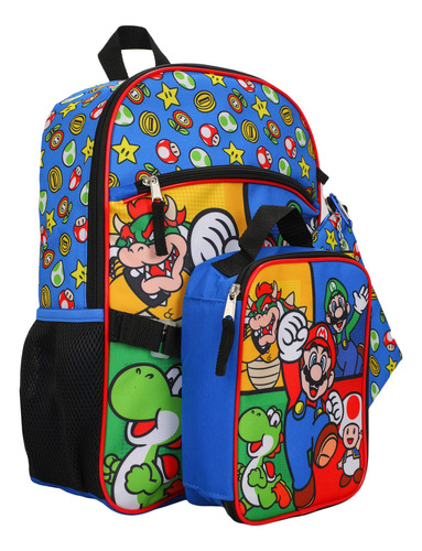 Bioworld Super Mario Bros Set De Mochila Con Accesorios
