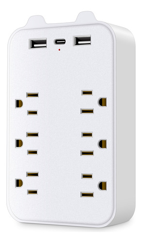 Socket Multi 6-outlet Outlets Adapter Travel Wall Office