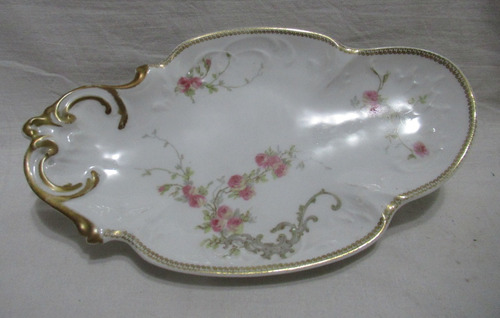 Antg Bandeja Ovalada Porcelana Limoges D&c France 1879-1900