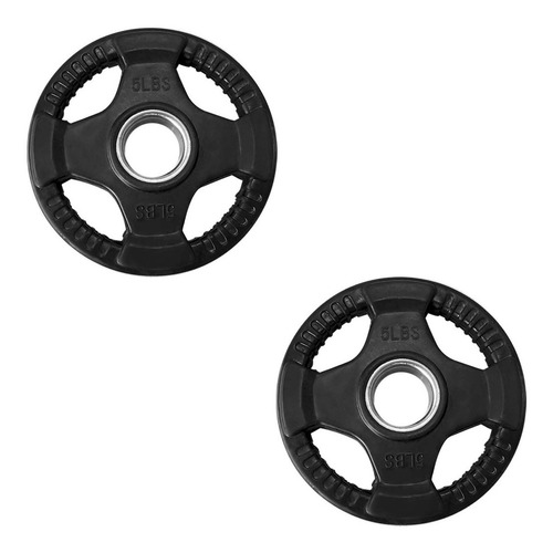 Barra Olímpica Z Cromada Con 15lb De Peso En Disco Ahulado Color Con 2 discos de 5lb y 2 de 2.5lb