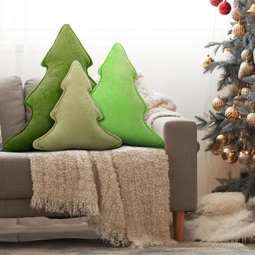 3 Piezas De Almohada De Árbol De Navidad, Decoración De Feli