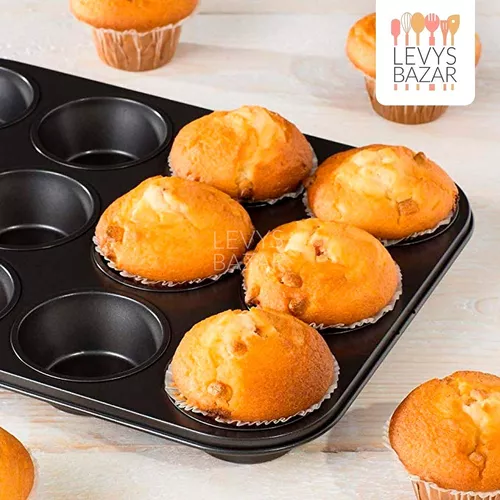 Molde Antiadherente Teflon Muffins X12 Cupcakes Horno