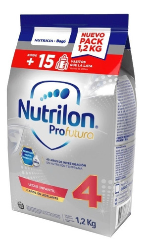 Imagen 1 de 3 de Leche de fórmula en polvo Nutricia Bagó Nutrilon Profutura 4 en bolsa de 1.2kg a partir de los 2 años