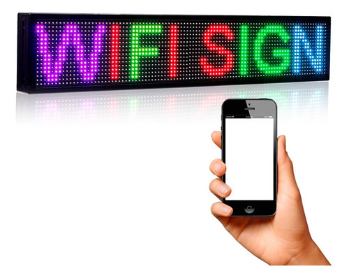 Cartel Led Programable Wifi Celular Vidriera Multicolor Rgb
