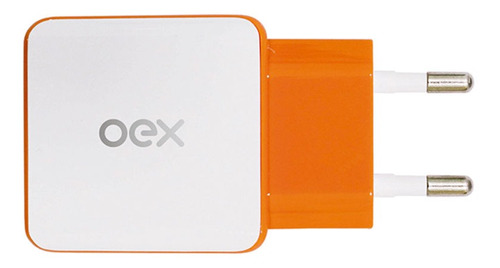 Carregador De Tomada Com Duas Entradas Usb Oex Cg201 Laranja