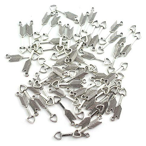 100pcs Colgante De Flecha De Aleación De Plata Antigua...