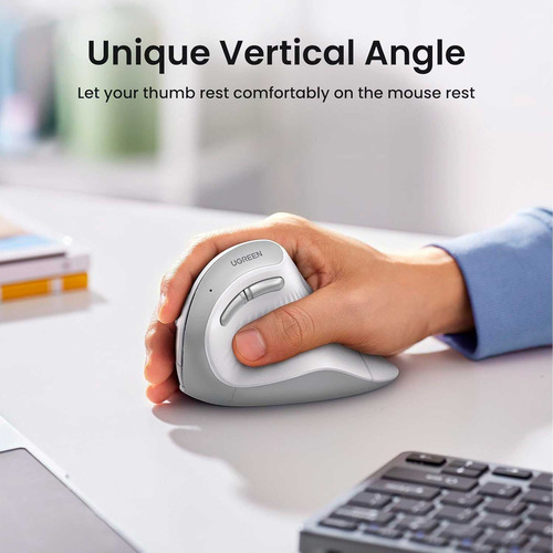 Mouse Ugreen Wireless 2.4ghz & Bt Vertical Mu008 White 45759