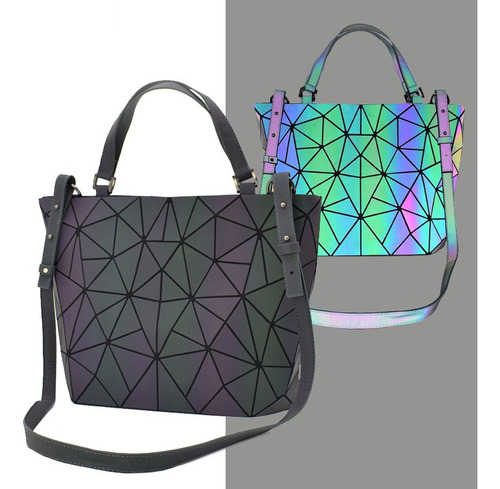  Flor Poesía Bao Bag Mujeres Luminoso Cubo Bolso Geometría