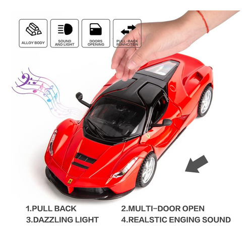Carro Modelo 1/32 Para Ferrari Race E Carro De Brinquedo Laf