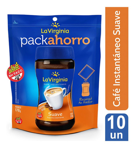 La Virginia Cafe Instantaneo Suave Doypack 170 Gr X 10 Un