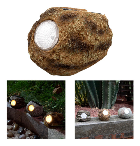 Lámpara Solar De Piedra Esin Rock Creativa Al Aire Libre