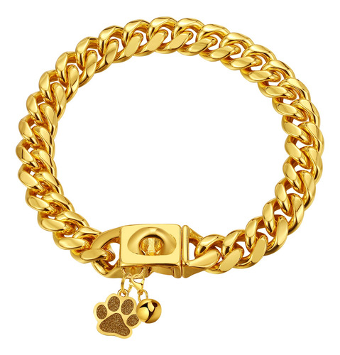 Collar De Perro Cuban Link Gold De Luxlife Collar De Perro