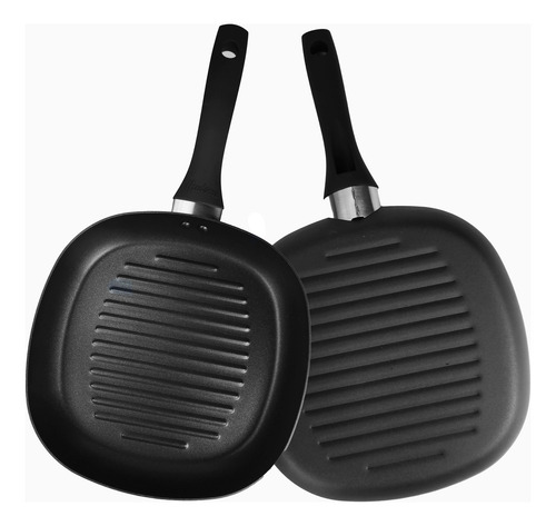 Bifera Hudson 26cm Plancha Bife Teflon Antiadherente Bz3 Color Negro