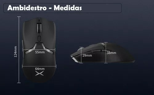 Mouse Gamer Delux M800 Pro Paw3395 Sem Fio Preto | Tri-mode Preto