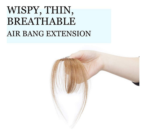 Clip Flequillo Extensiones Cabello Humano Real Marrón Claro