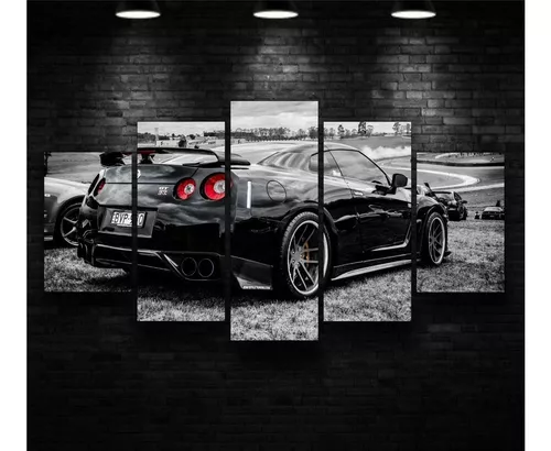 Quadro Carro Gtr Nissan 5 Peças Quarto Sala 115cm X 60cm