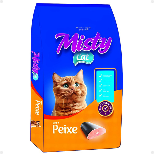 Ração Misty Cat Para Gatos Adultos Sabor Peixe 10,1kg Barato
