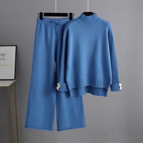 Conjunto De Punto De Otoño Para Mujer, Suéter Y Pantalones