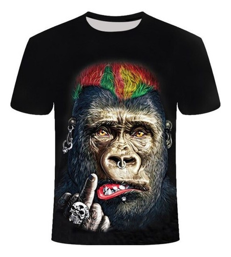 Camiseta Con Estampado 3d Orangutan/mono