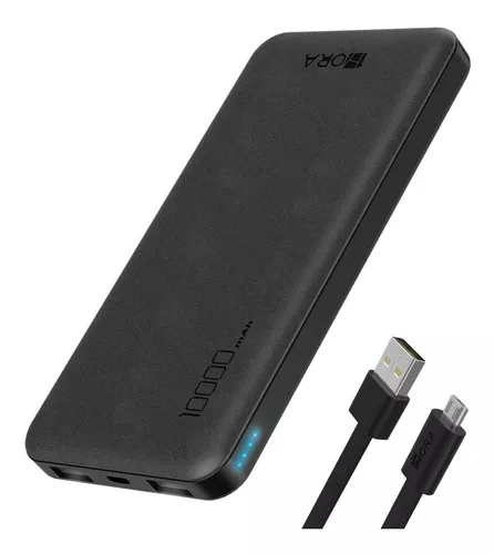 Power Bank Pila Bateria Portatil 10000mah 2.1A y 20cm Cable Micro V8  Baterias Portatiles Celulares con 2 USB Salidas GAR094 1hora