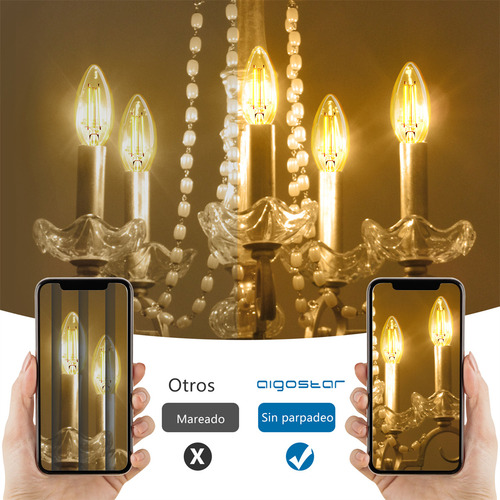 Lampara Foco Vintage Led Ahorrador C35 6w 10pcs Luz Cálida