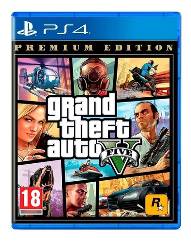 Jogo Grand Theft Auto V Premium Edition GTA 5 PS4 Mídia Física