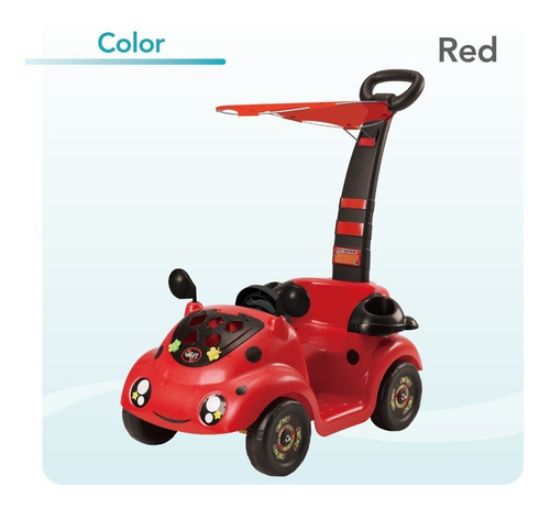Carro Montable Para Niños Mini Móvil Con Bastón Y Techo
