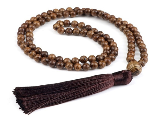 Pulsera Collar Unisex De Buda Meditación Oración Madera 