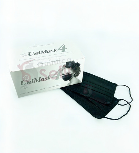 Cubreboca Unimask 4 Negro Uniseal 4 Capas