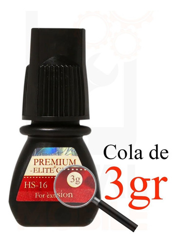 Imagem 6 de 7 de Cola Elite Hs16 3ml Extensão De Cílios Premium Black Glue +
