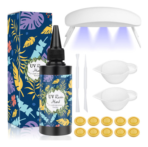 Kit De Resina Uv Con Luz, 3.53oz De Resina De Pegamento De R