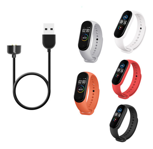 5 Correas Y 1 Cable De Carga Usb Para Xiaomi Mi Band 5/6/7