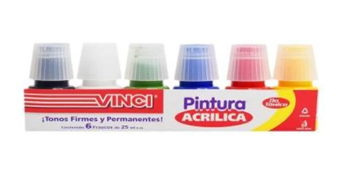 Pintura Vinci Caja Con 10 Frascos De 25ml C/u No Toxico