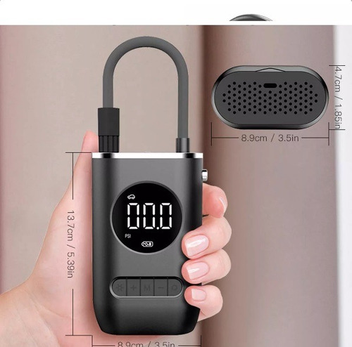 Compresor De Aire Portátil, Inflador De Neumaticos/inflables Negro 60 Hz Monofásica
