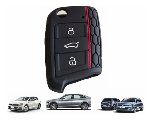 Funda Protector Llavero Silicona Llave Navaja Para Vw Golf Mk7 Diseño Gti
