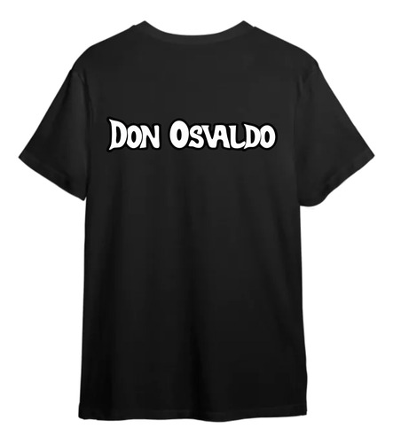 Remera Negra Hombre Estampada Vinilo Don Osvaldo