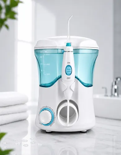 Delomero Irrigador Bucal Oral Elétrico 600ml 10 Níveis 7 Bicos Bivolt Branco 127/