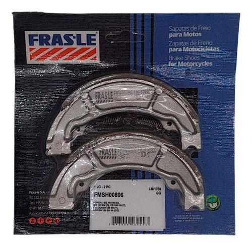 Zapata De Freno Fras-le Fmsh00806 Honda Biz 125 06/10