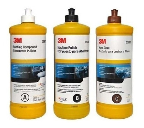 3m  Pasta 05973 + Abrillantador 05996 + Hand Glaze  05990