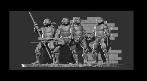 Tmnt Ninja Turtles Clasicas Diorama Archivo Stl Impresion3d 