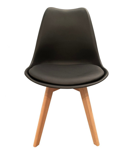 Imagen 3 de 9 de Sillas Tulip Negra Con Cruz De Metal X4 Con Envio Gratis