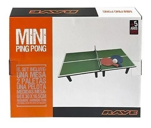 Ping Pong Mini 20 Pulgadas Juego De Mesa Tablero Madera Edu